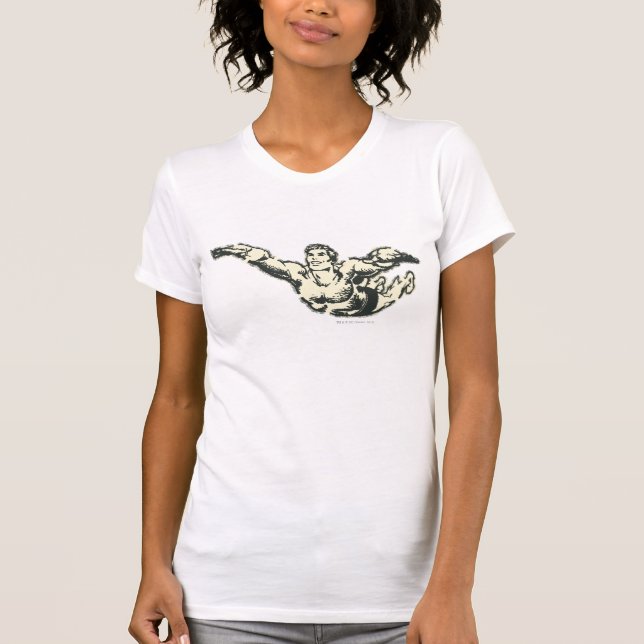 T-shirts Aquaman Soars BW (Frente)