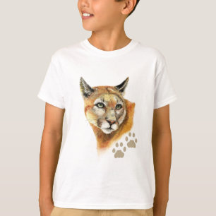 T-shirts Aquarela Puma, Leão De Montanha, Animal