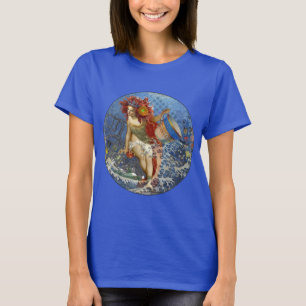 T-shirts Aquarius Mermaid Gótica Arte Azul