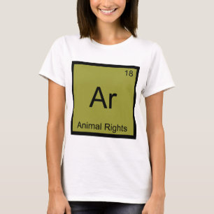 T-shirts Ar - Direitos dos Animais Símbolo de Elemento Quím