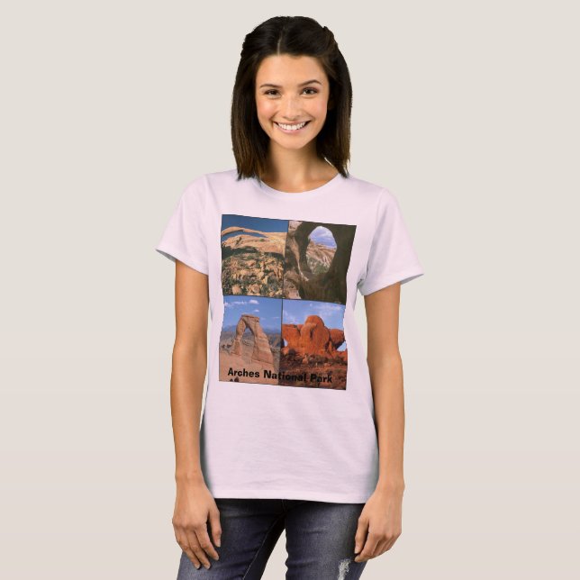 T-shirts Arches National Park Sandstone Aches Collage (Frente Completa)