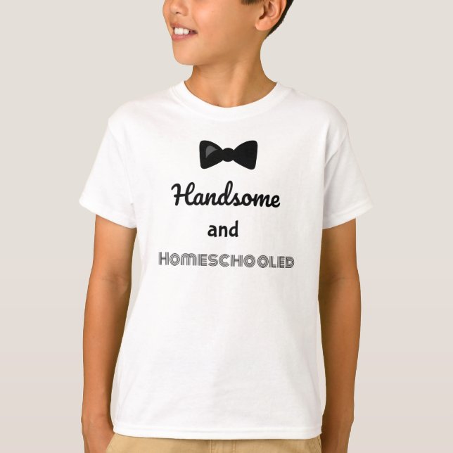 T-shirts Arco Cavalheiro Tie Handsome e Homeschoso (Frente)