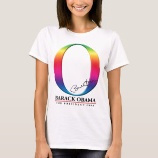 T-shirts Arco-íris branco O - Barack Obama para o