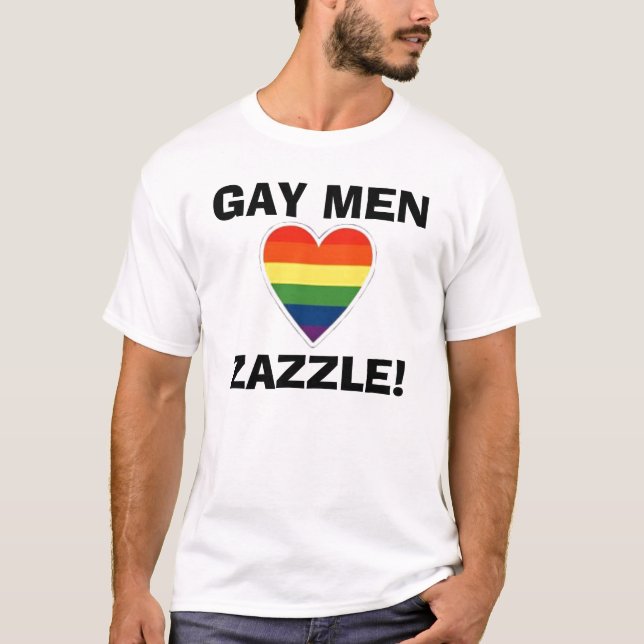 T-shirts arco-íris-coração, GAY MENZAZZLE! (Frente)