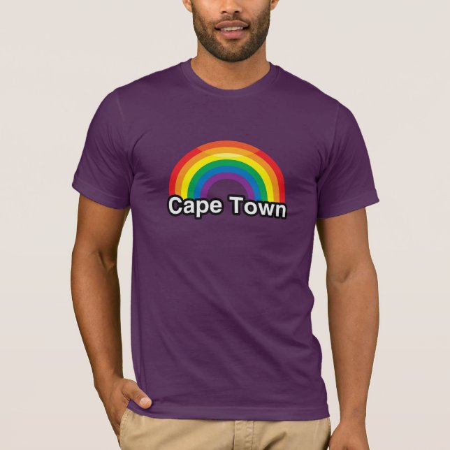 T-SHIRTS ARCO-ÍRIS DO ORGULHO DE CAPE TOWN - .PNG (Frente)
