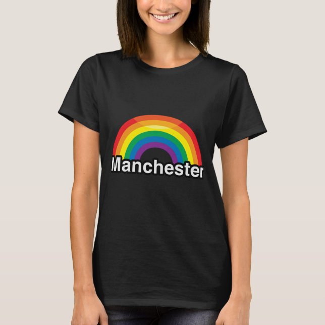 T-SHIRTS ARCO-ÍRIS DO ORGULHO DE MANCHESTER - .PNG (Frente)