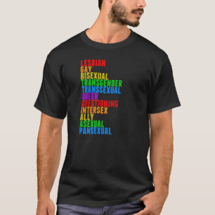T-shirts Arco-íris do orgulho gay de LGBTQQIAAP