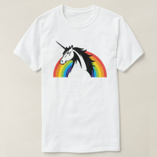 T-SHIRTS ARCO-ÍRIS DO UNICÓRNIO CUSTOMIZÁVEL: ADICIONE S