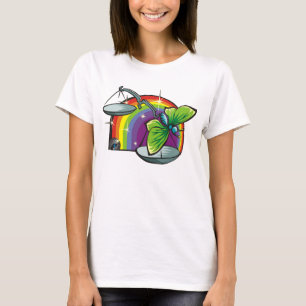 T-shirts arco-íris dos anos 80 com escalas do Libra