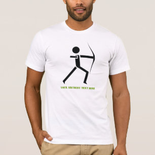T-shirts Arqueiro com seu preto do arco, costume verde do