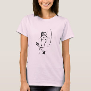 T-shirts Arqueiro do Longbow das mulheres - centro