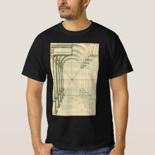 T-shirts Arquitetura Antiga, Arcos Colunas Perspectiva