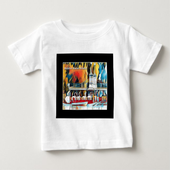 T-shirts Art Deco Boston Swan Boats (Frente)
