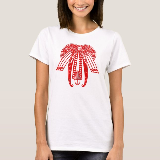 T-shirts Art Deco Christmas Angel (Frente)