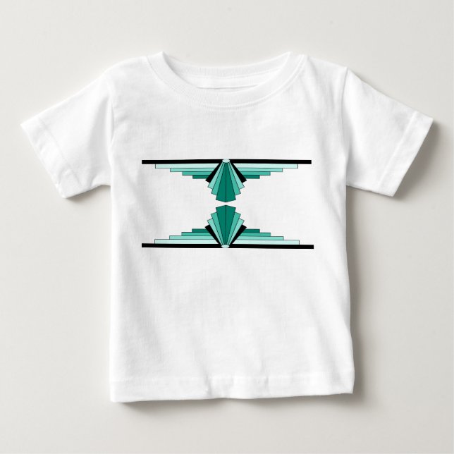 T-shirts Art Deco Pattern in Green (Frente)