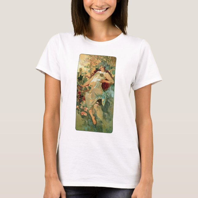 T-shirts Art Nouveau ~ Outono de Alphonse Mucha (Frente)