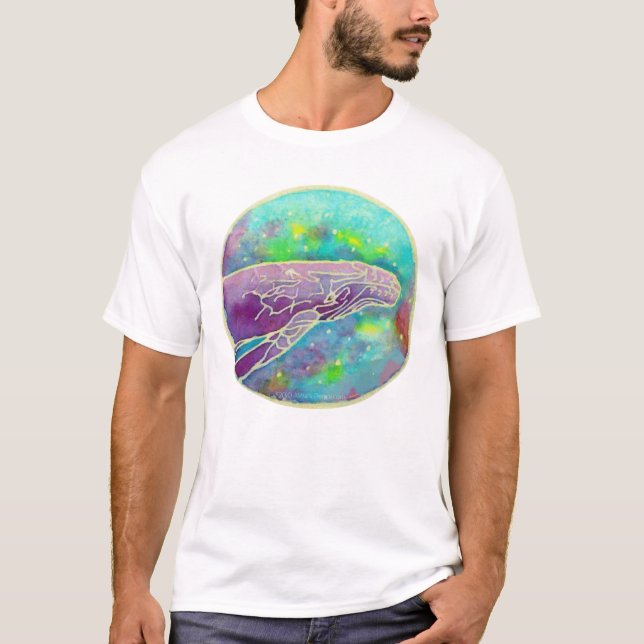 T-shirts Arte da baleia de Humpback do Batik (Frente)