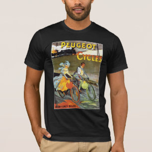 T-shirts Arte da bicicleta do vintage de Peugeot dos ciclos