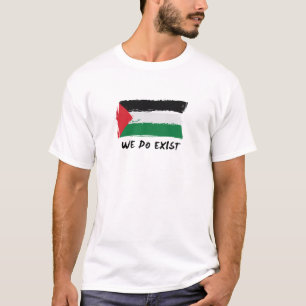 T-shirts Arte da escova da bandeira de Palestina - nós