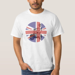 T-shirts Arte da menina do patinete dos anos sessenta