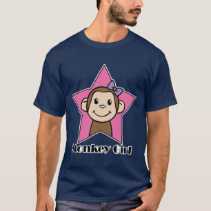 T-shirts Arte de Clipe de Desenho Animado Menina Macaco Sor