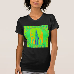 T-shirts Arte de Design de Padrão Neon Geométrico Brilhante