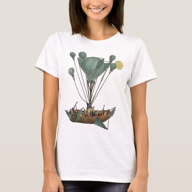 T-shirts Arte de Dirigível Balão Antigo (Frente)