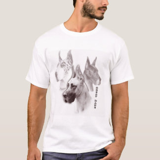 T-shirts Arte de Duotone do rubi de great dane