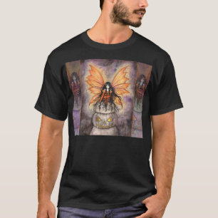 T-shirts Arte de Fantasia Fada Gótica Pedra de Halloween