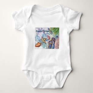T-shirts Arte de Florida da aguarela da ilha de Sanibel