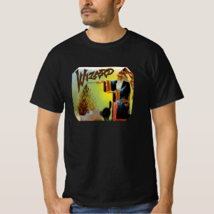 T-shirts Arte de rótulo de charuto vintage, Mago com gato p