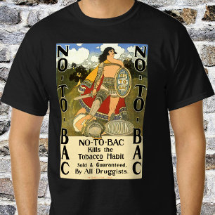 T-shirts Arte de rótulo de produto vintage, não ao tabaco, 