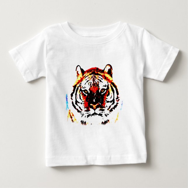 T-shirts Arte de Tigre Selvagem (Frente)