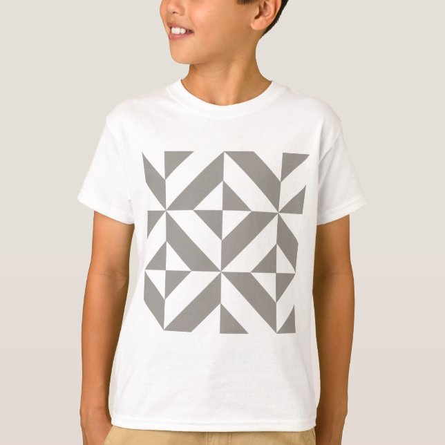 T-shirts Arte Deco Geométrica Cinza Prata (Frente)