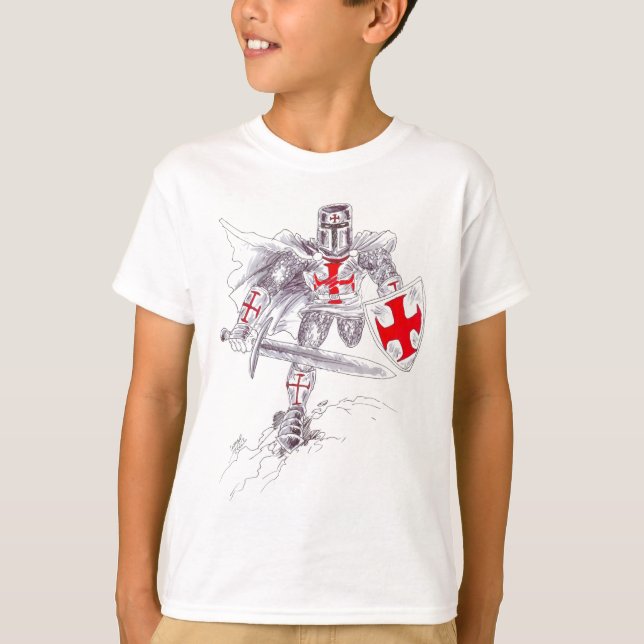 T-shirts Arte do cavaleiro de Templar (Frente)