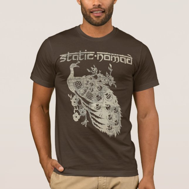 T-shirts Arte do mapa do vintage - Brown (Frente)