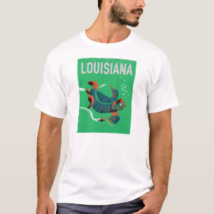 T-shirts arte do poster das viagens vintage de louisiana