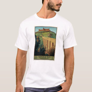 T-shirts Arte do poster das viagens vintage de Spoleto