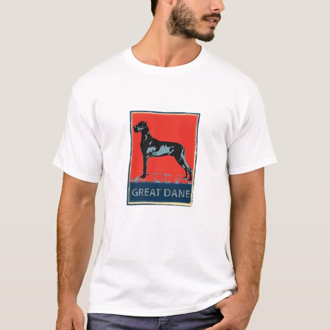 T-shirts Arte do poster de great dane (Frente)