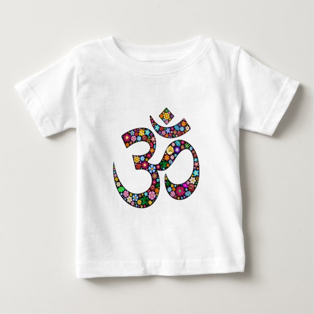 T-shirts Arte do Símbolo Floral Namaste (Frente)