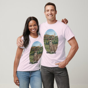 T-shirts Arte dos animais selvagens dos cervos de mula do