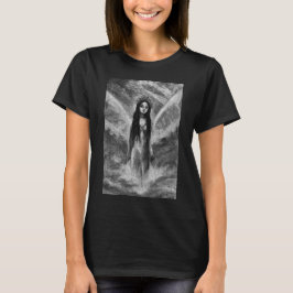 T-shirts Arte Fantasia de Anjo Sombrio Fada Mulher La Luna