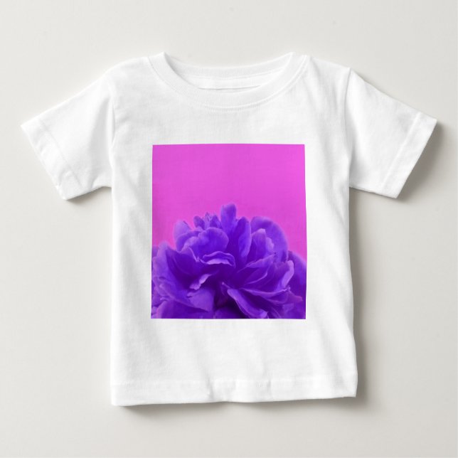 T-shirts Arte Floral Roxa e Framboesa (Frente)