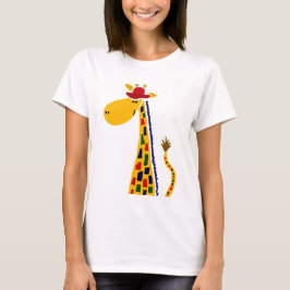 T-shirts Arte Funky colorida do girafa