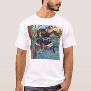 T-shirts Arte japonesa - um samurai pronto para atacar