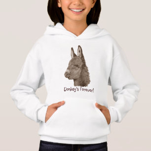 T-shirts arte lifelike do desenho com slogan bonito do asno
