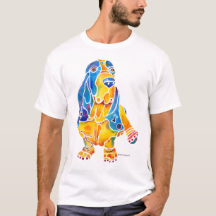 T-shirts Arte lunática de Basset Hound