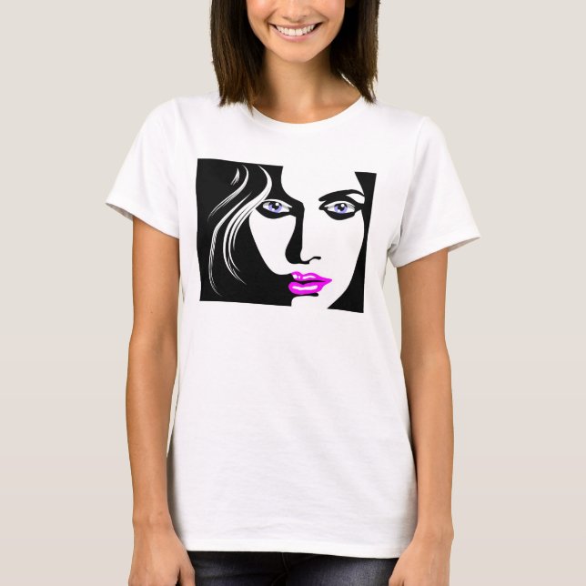 T-SHIRTS ARTE ROSTA EXÓTICA DA MULHER (Frente)