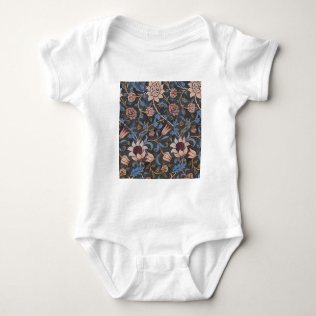 T-shirts Arte Têxtil Floral Evenlode de William Morris (Frente)