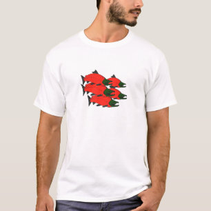 T-shirts Arte vermelha dos salmões de Sockeye